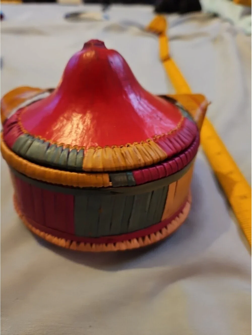 Ethiopian Harari Injera Leather Basket Agelgil Rare Vintage